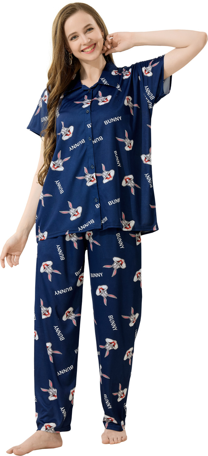 Image of Trade Zone Women Printed Multicolor Shirt & Pyjama set