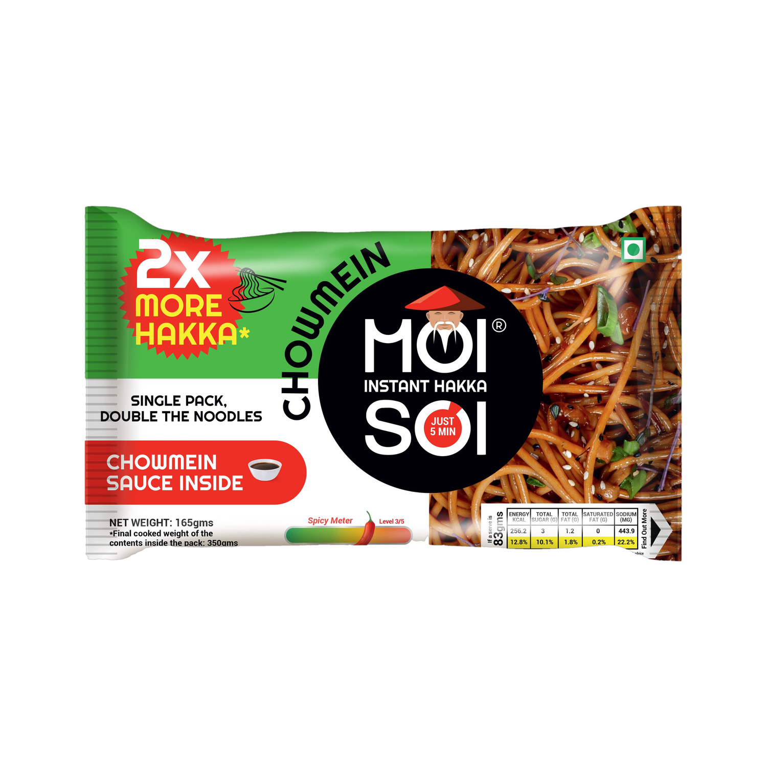 MOI SOI Chowmein Sauce Inside(Packet) Hakka Noodles Vegetarian