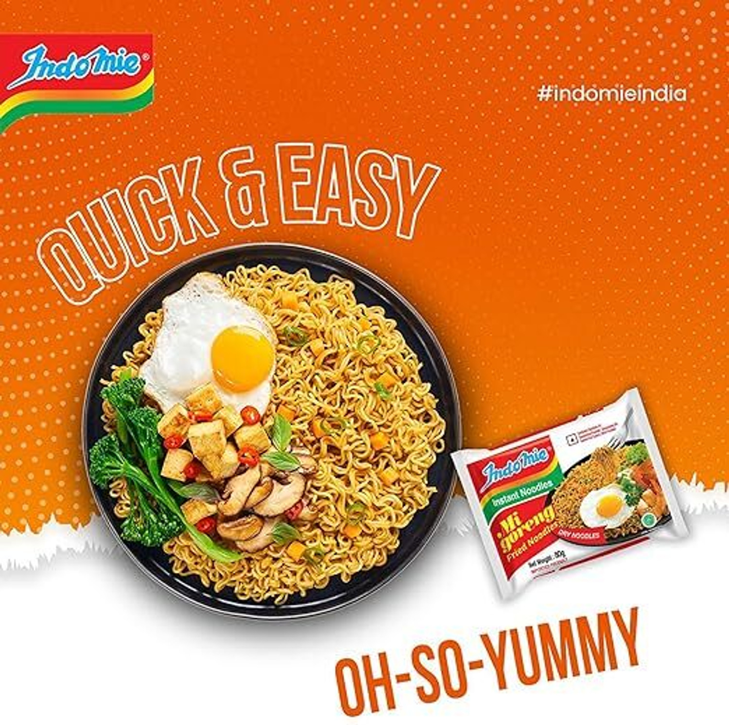 Image of indomie Mi Goreng Instant Noodles (Pack of 40) Authentic Spicy Savory Flavor Instant Noodles