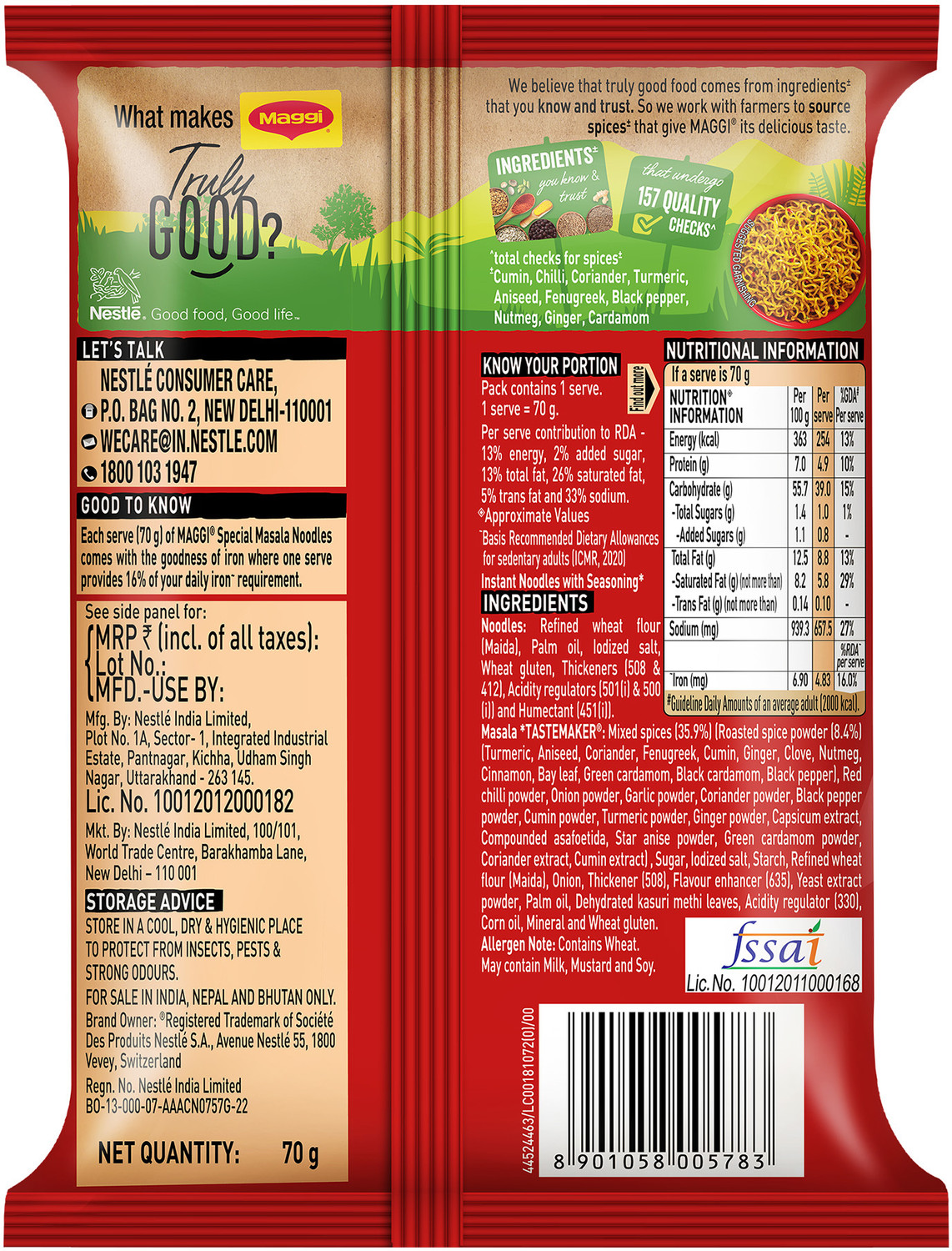 Image of Maggi 2-Minute Special Masala Instant Noodles