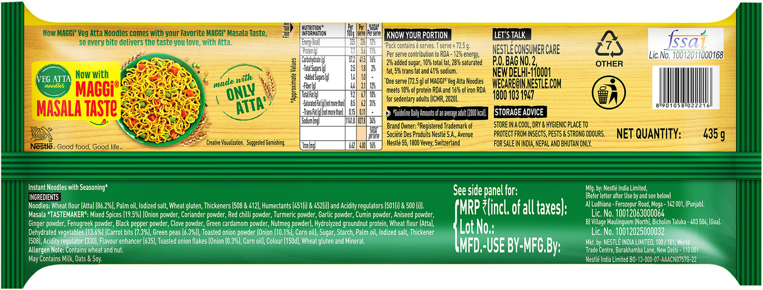 Image of Maggi Veg Atta Instant Noodles