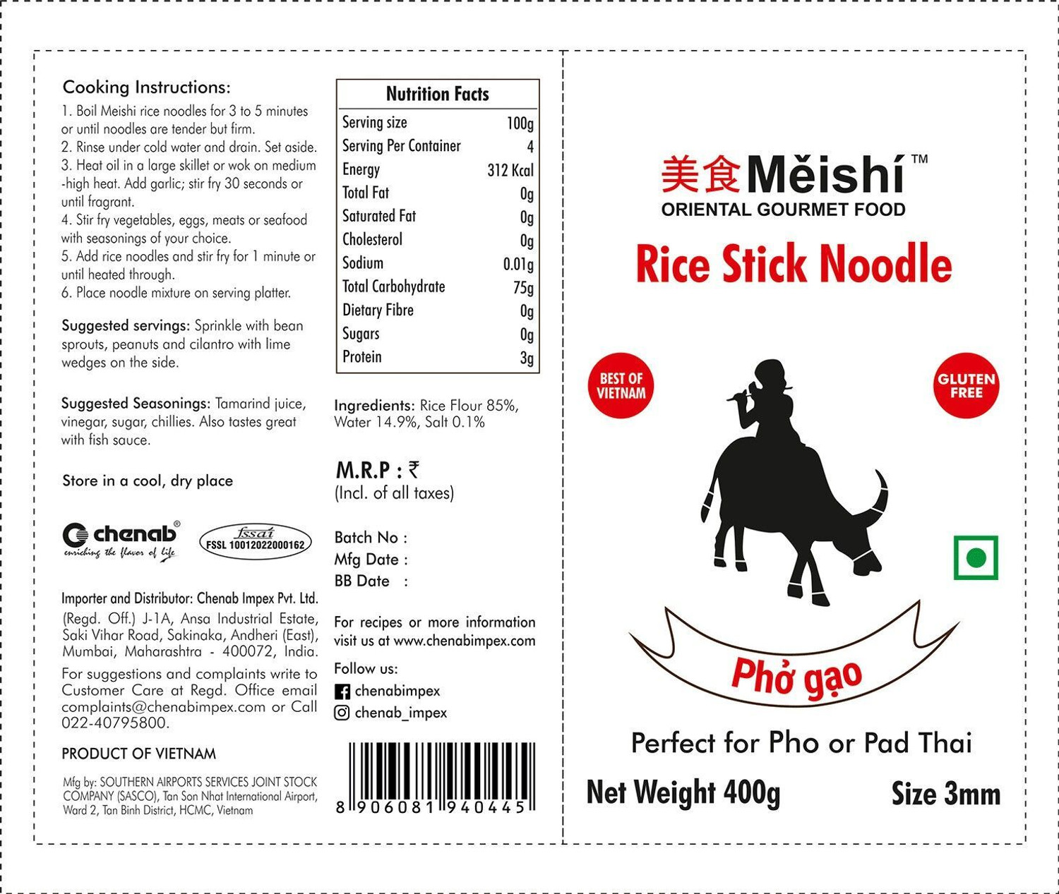 Image of Meishi Vietnamese Gluten Free Rice Instant Noodles