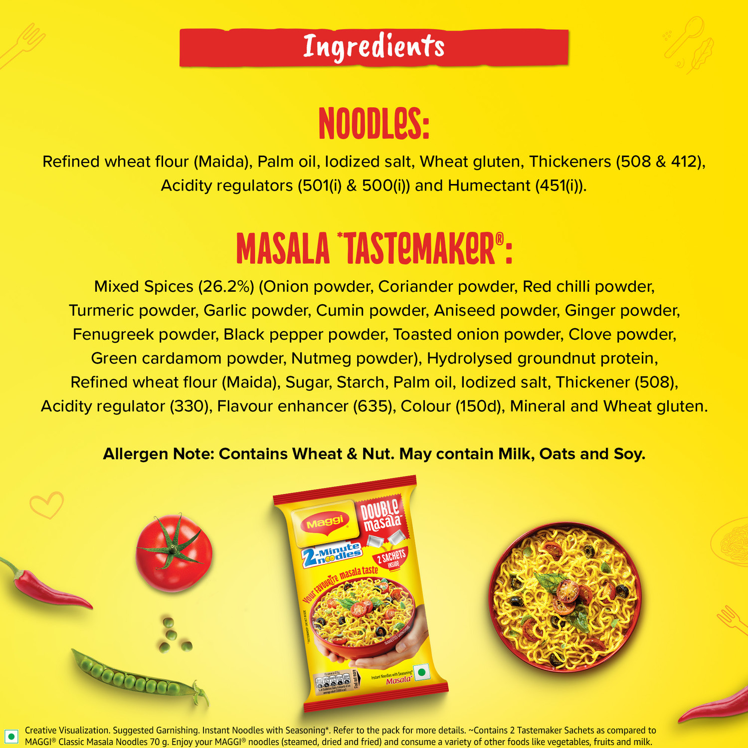 Image of Maggi 2- Minute Double Masala Instant Noodles