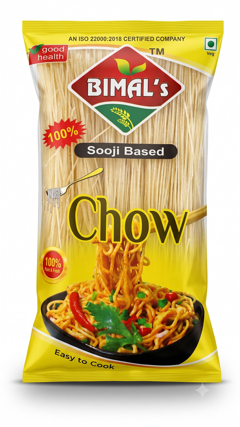Image of Bimal's Sooji Noodles - Sooji Based Chow (Chowmin) , 0% Maida 100% Suji Hakka Noodles
