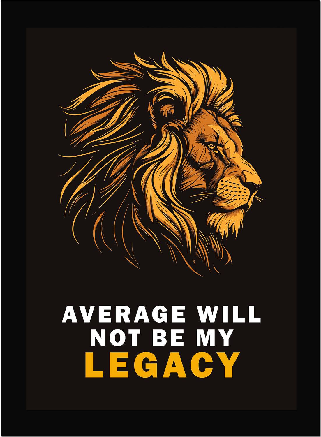 Average - Inspirational Quotes, Poster, Trading, Stock Market, Inspirational Quotes, Home, Office Decor, Motivation Quotes Poster Framed Fine Art Print
