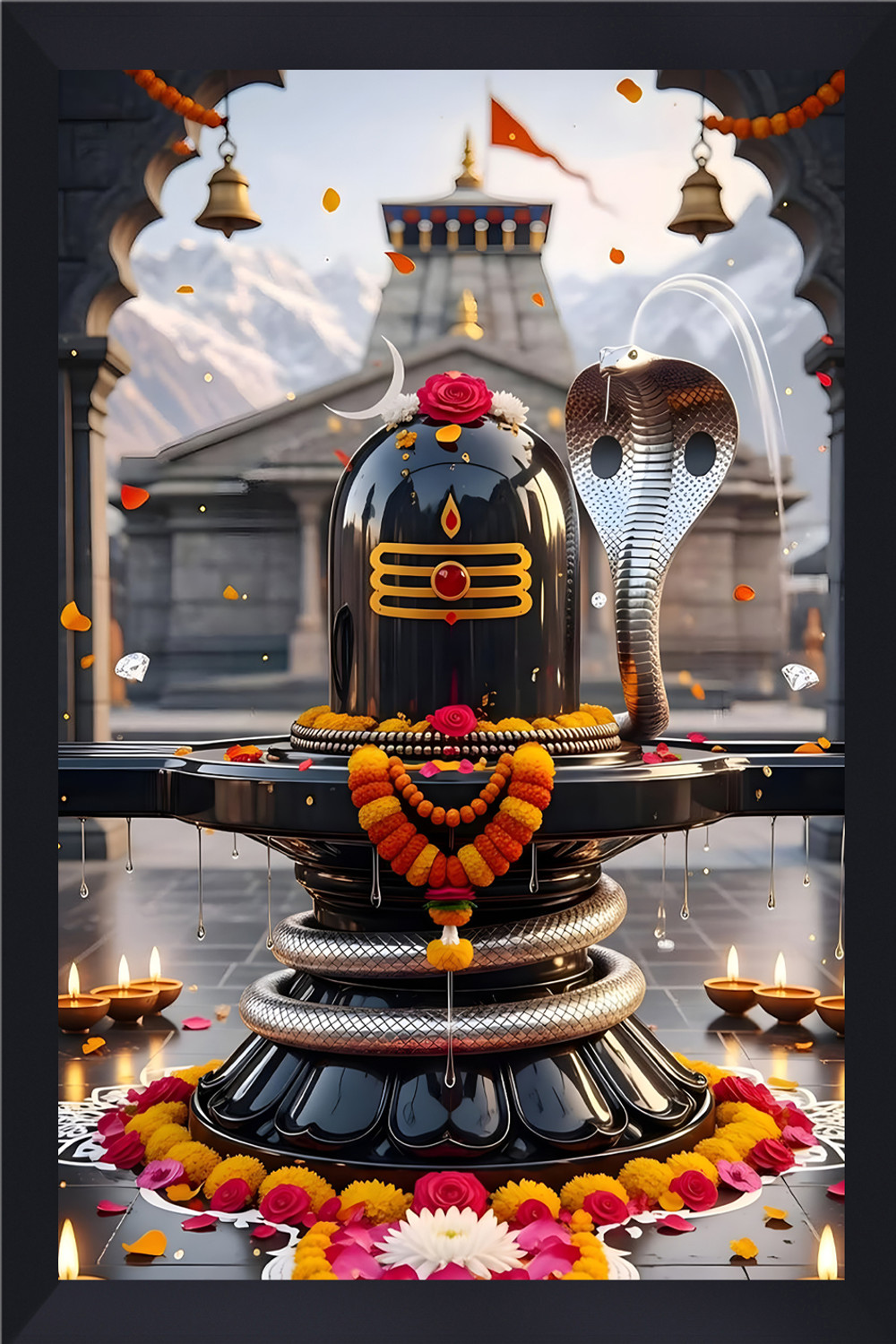 Image of Gita Govinda Kedarnath Shivling glossy (BL-SIV 188) Digital Reprint 13.5 inch x 10.25 inch Painting