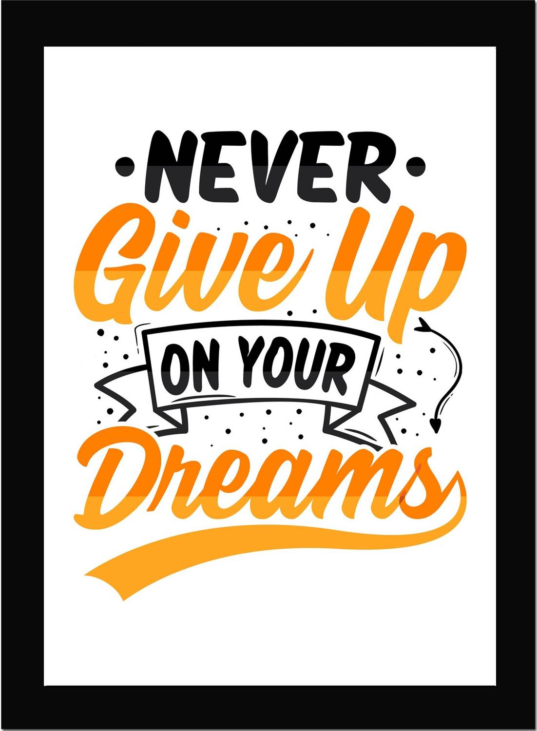 Never Give Up On Your Dreams - Wall Poster Frame - Photo Framed Poster,  Wall Decor, Home, Office Decoration, Motivational Quotes Frame, Positive  Inspirational Motivational Quotes Fine Art Print - Quotes &