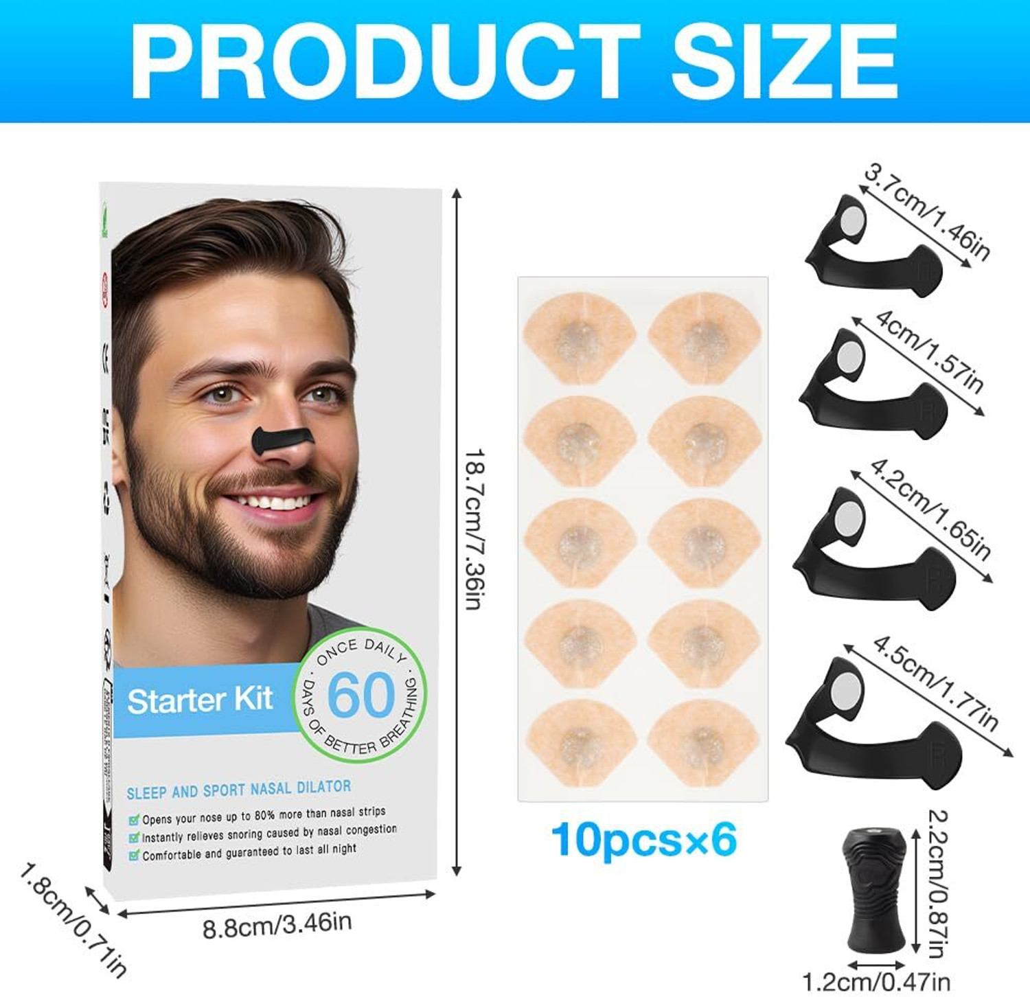 Image of INSECTRA Magnetic Nasal Strips WD Stick On Nose Pad