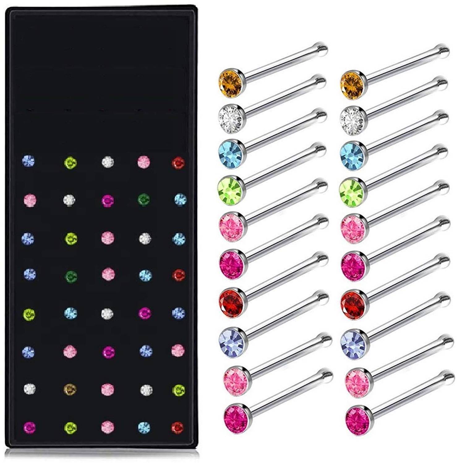 ADF Crystal Nose Stud Set