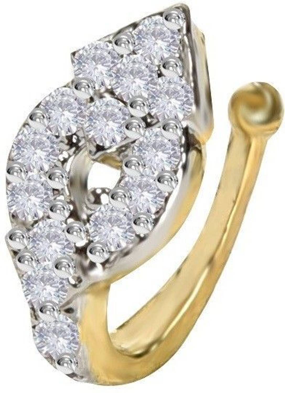 Chandrika Pearls Crystal Gold-plated Plated Brass Nose Ring