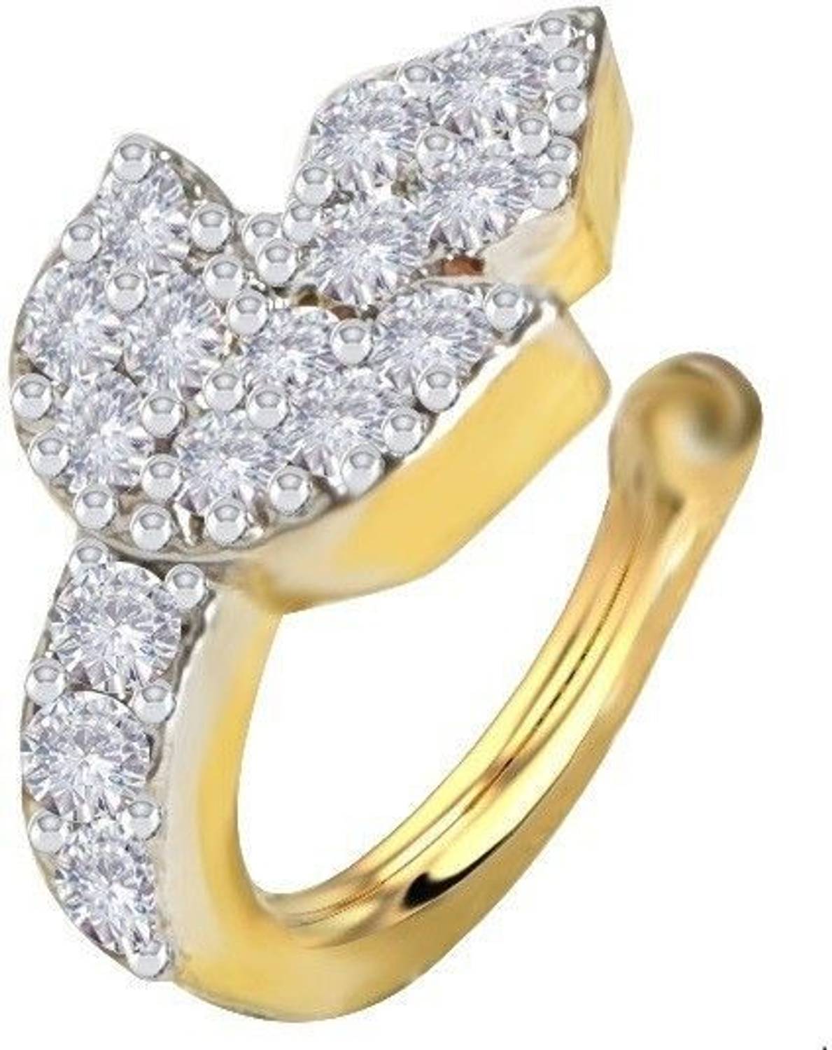 Chandrika Pearls Crystal Gold-plated Plated Brass Nose Ring
