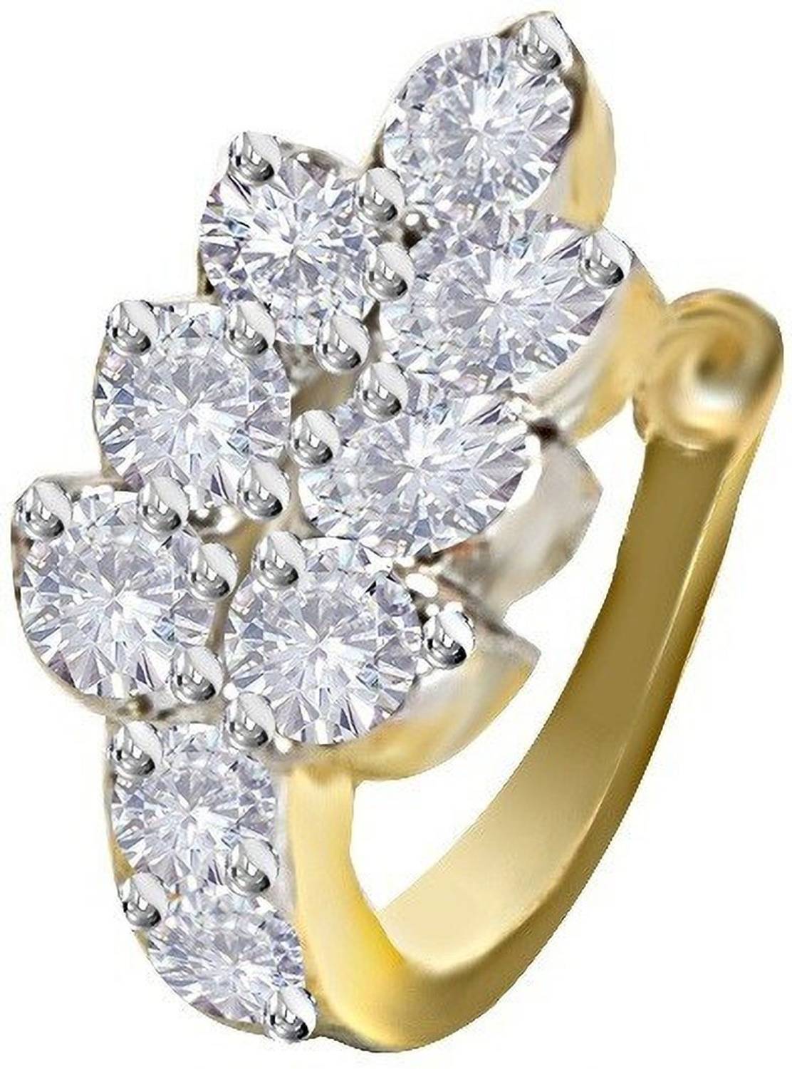 Chandrika Pearls Crystal Gold-plated Plated Brass Nose Ring