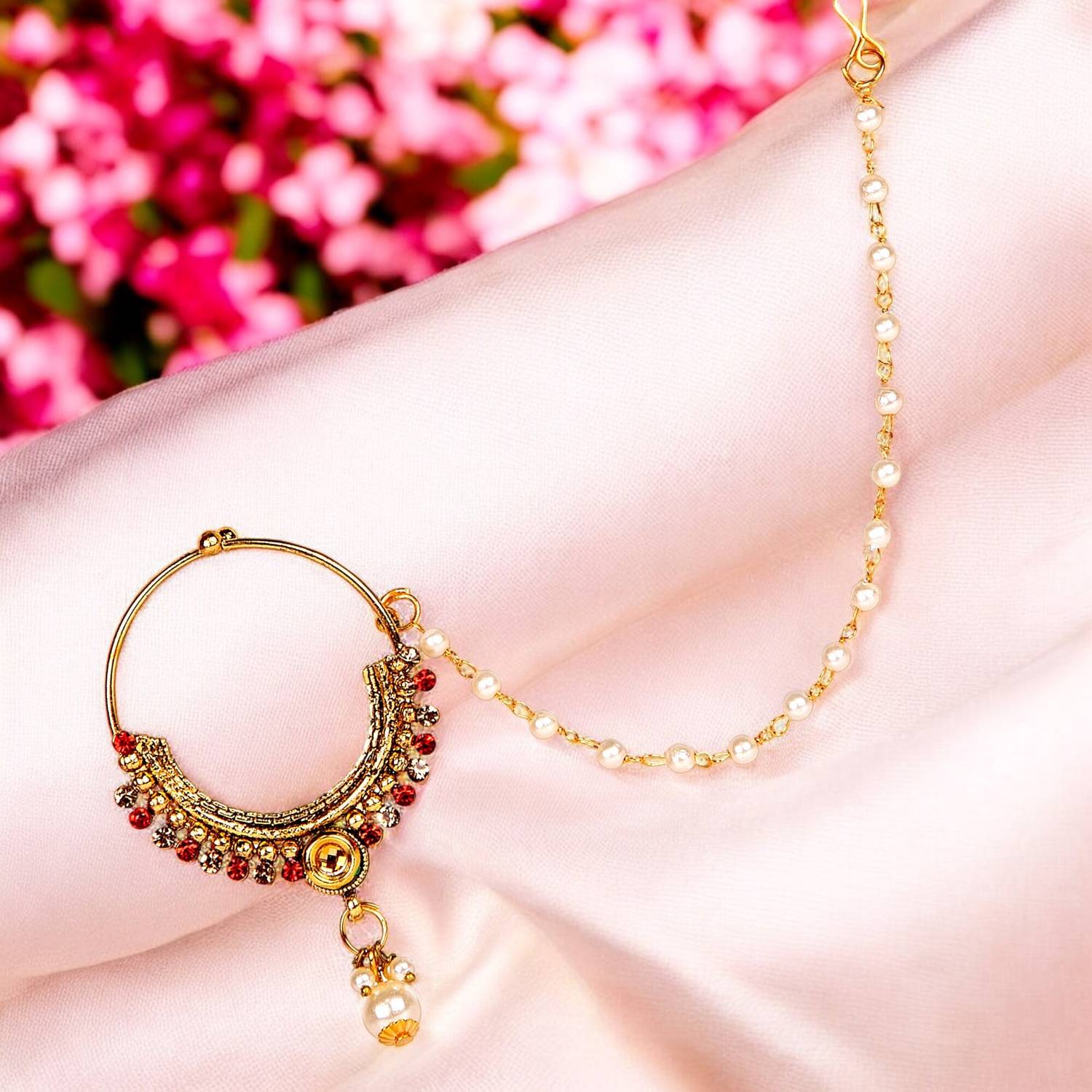 Anika's Creation Cubic Zirconia Gold-plated Plated Alloy Nathiya