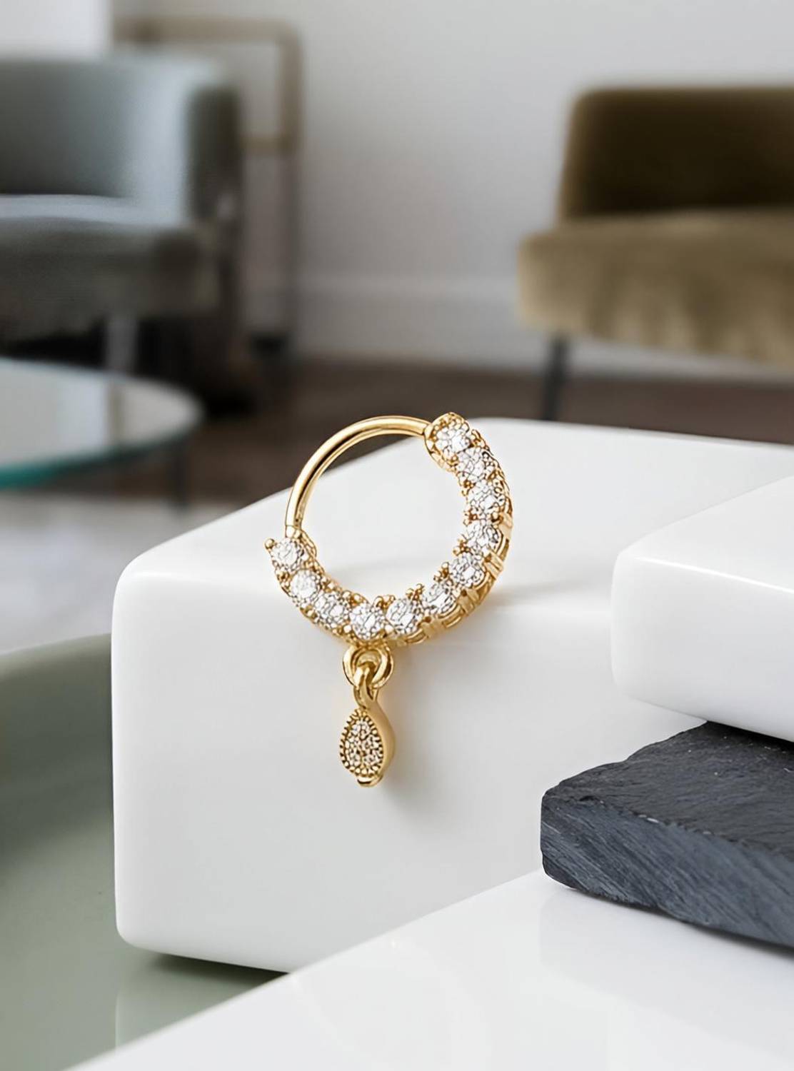 Anmol Bhagya Collection Stainless Steel Nose Ring