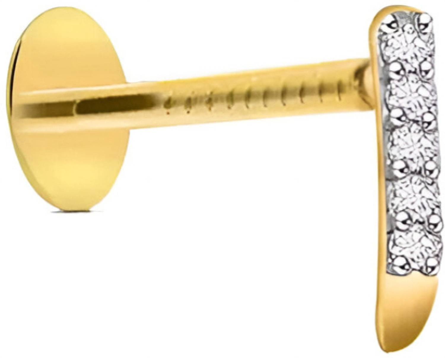 ATHARV ENTERPRISE Gold-plated Plated Brass Nose Stud