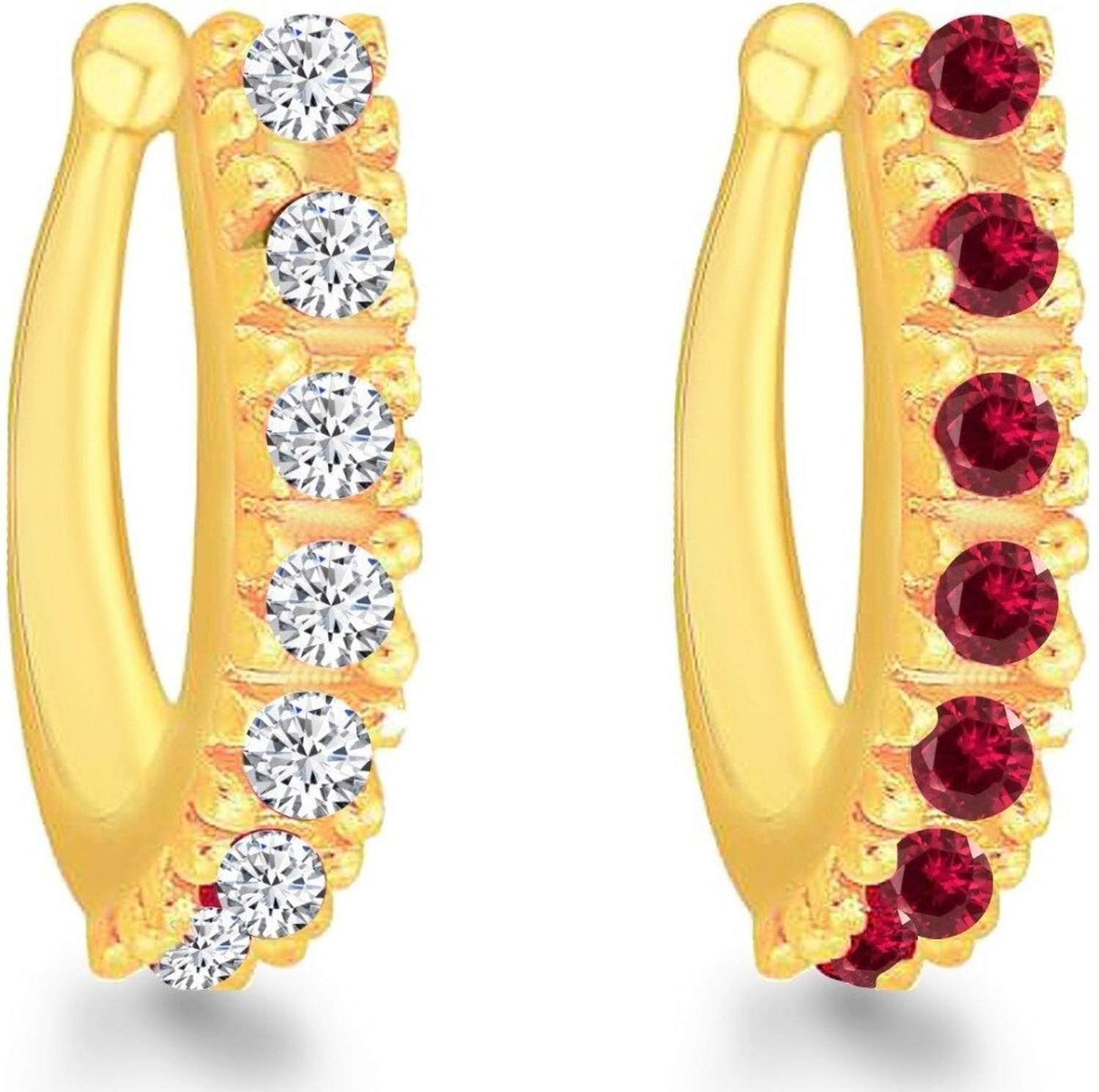 Miami Cubic Zirconia Gold-plated Plated Copper, Brass, Crystal, Stone Nose Stud
