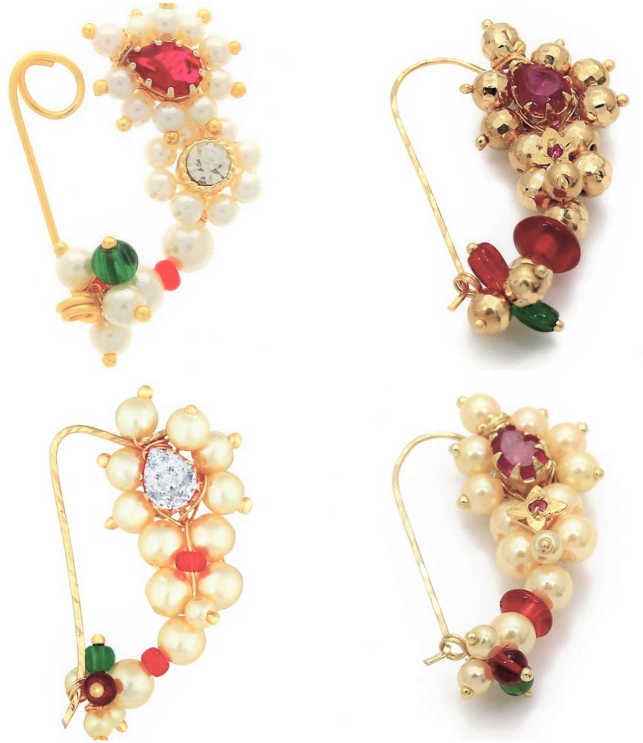 Miami Cubic Zirconia, Pearl Gold-plated Plated Copper, Brass Nose Ring