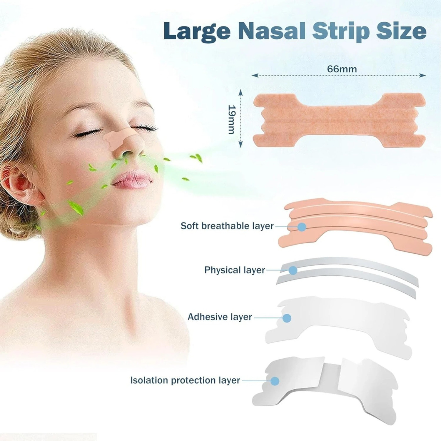 Image of house of common Breathing Nasal Strip Starter Kit (15 Count, Multi) - Boost Oxygen Anti-snoring Device