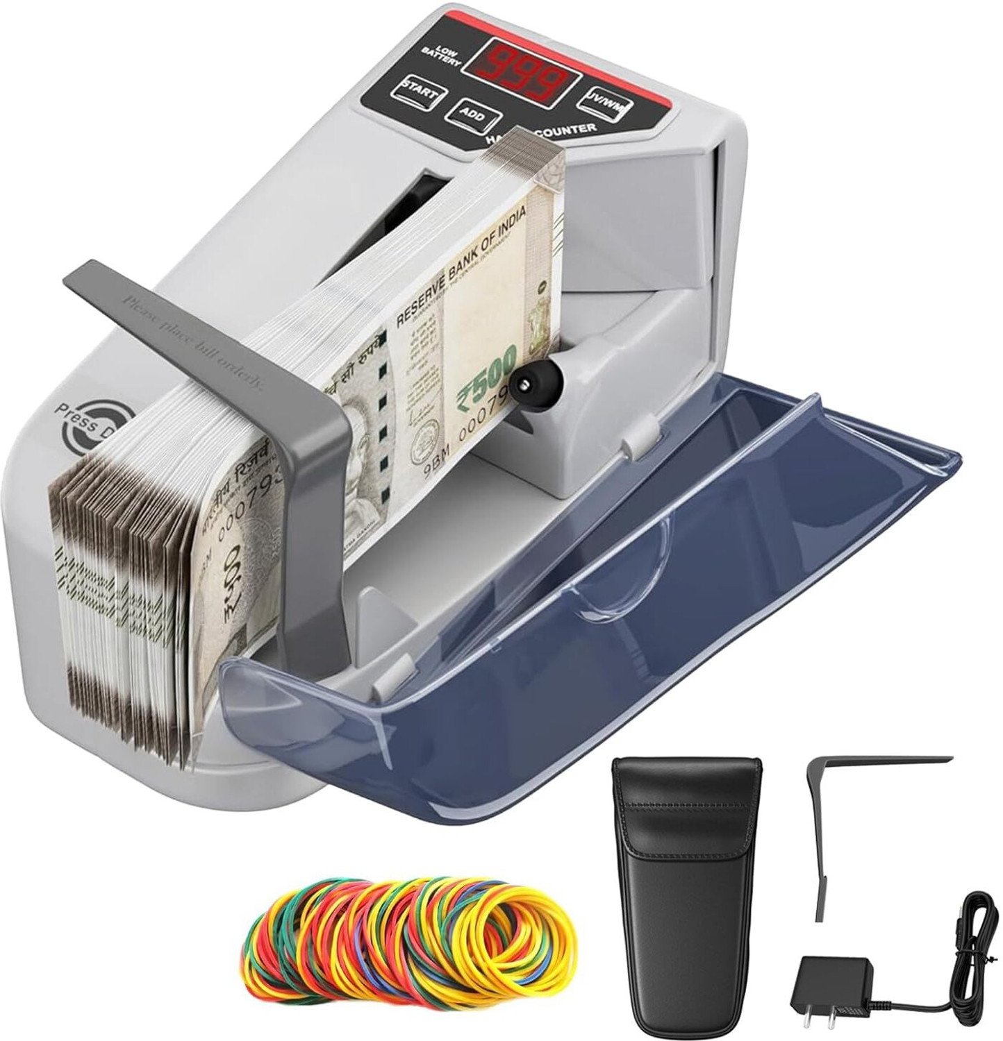 Image of SKYFUN Portable Money Note Counter Machine with UV /WM Counterfeit Detection Note Counting Machine
