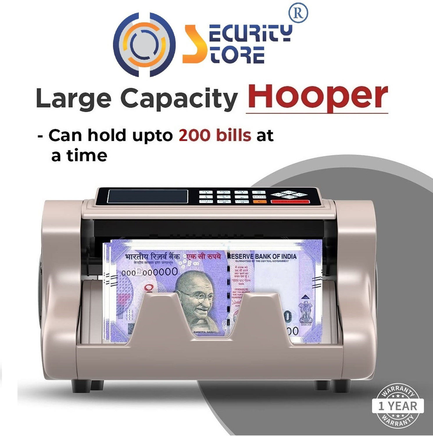 Image of Security Store Mixed Denomination Value Money Counting Machine with MG,UV,IR Fake Note Detector Note Counting Machine