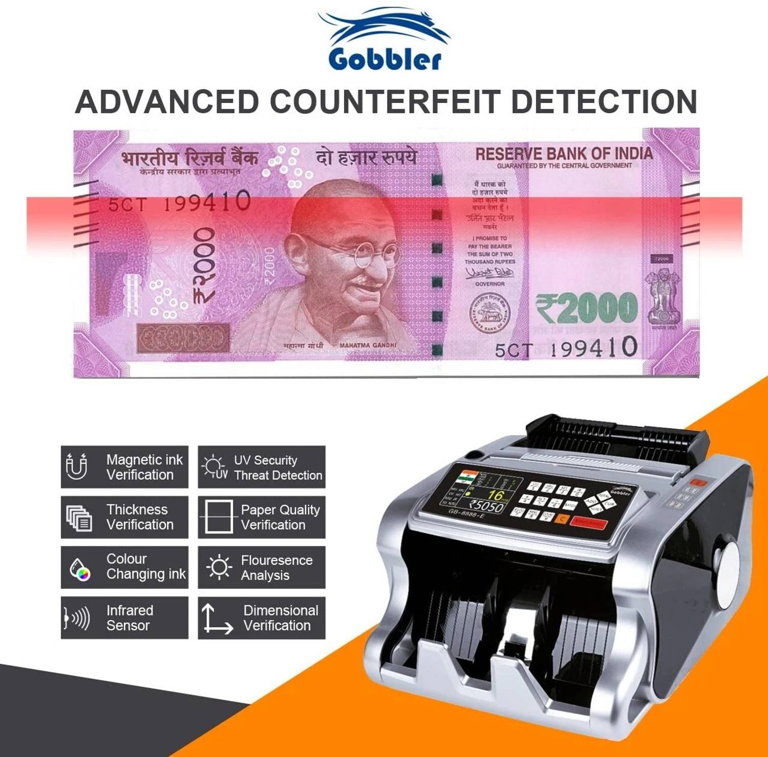 GOBBLER GB 8888-E Mix Note Counter - Image 4
