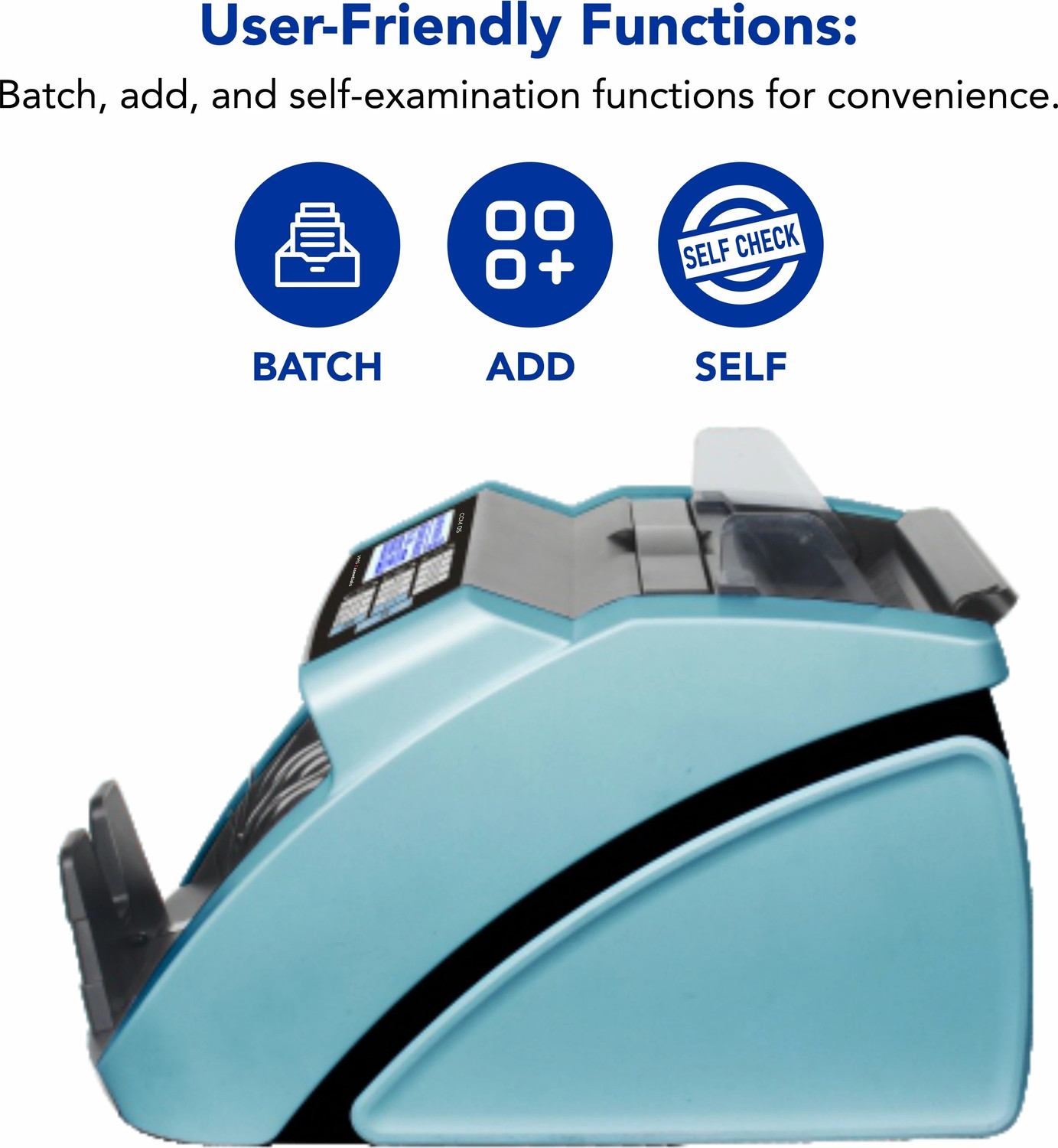 Image of VMS Essentials CCM05 Money Counter with UV,MG,IR Sensors, 1 Year Offsite Warranty Note Counting Machine
