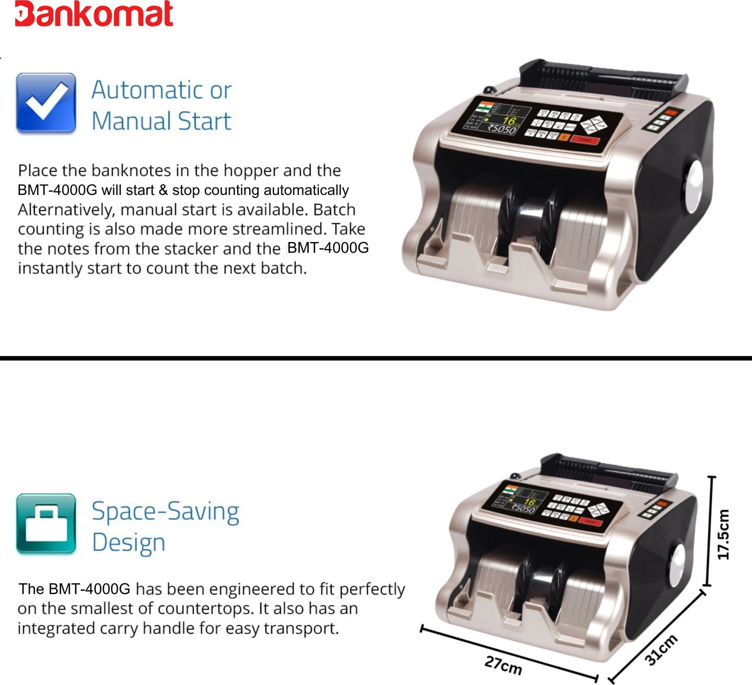 Image of BANKOMAT High Quality Mix Note Counting Machine with Mg /UV /IR Fake Note Detector & Note Counting Machine