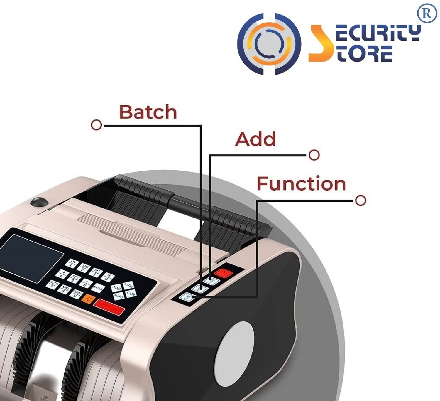 Image of Security Store Mixed Denomination Value Money Counting Machine with MG,UV,IR Fake Note Detector Note Counting Machine