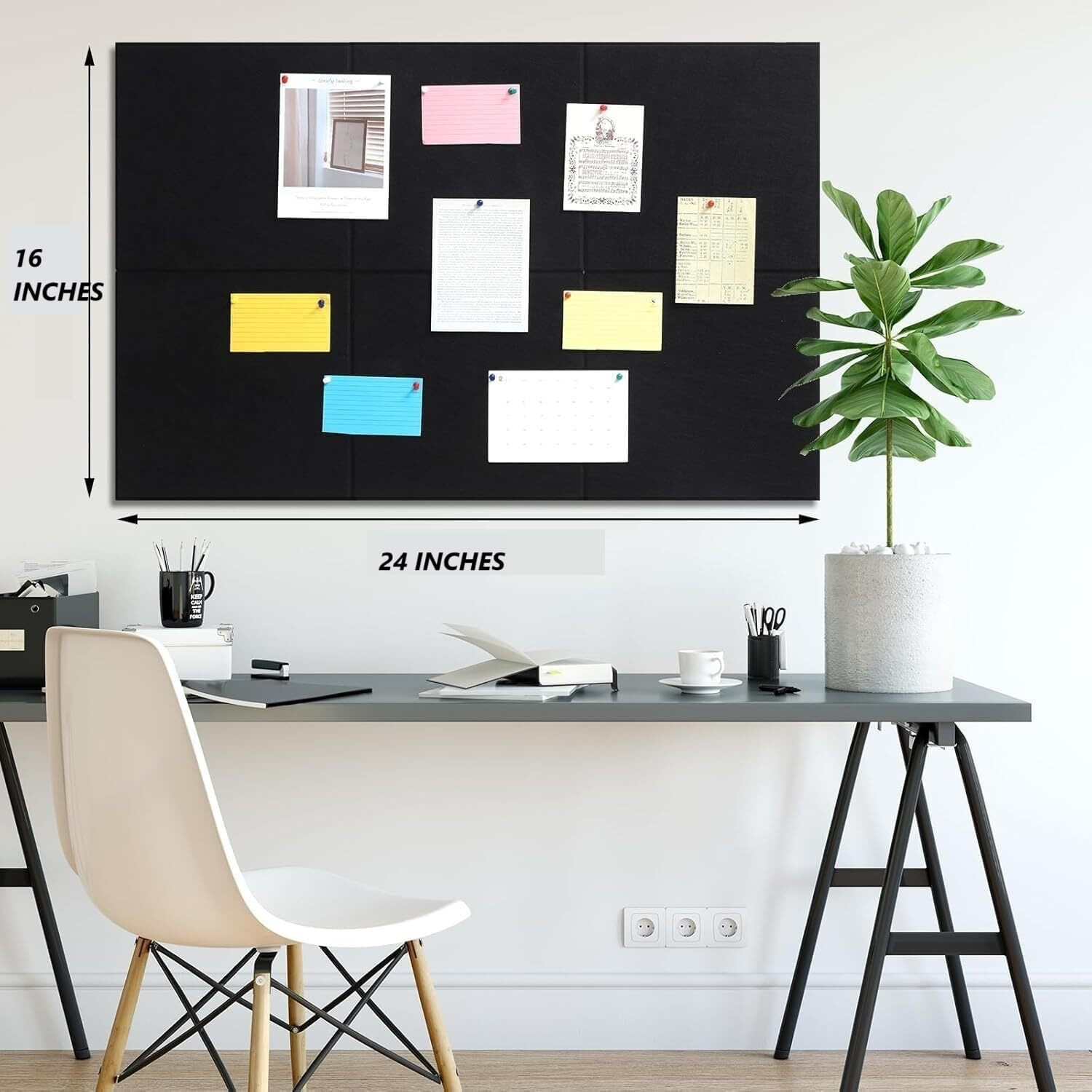 Image of GIFTKART Bulletin Notice Display Board,Reminder 50 Drawing Pins, Lightweight Notice Board