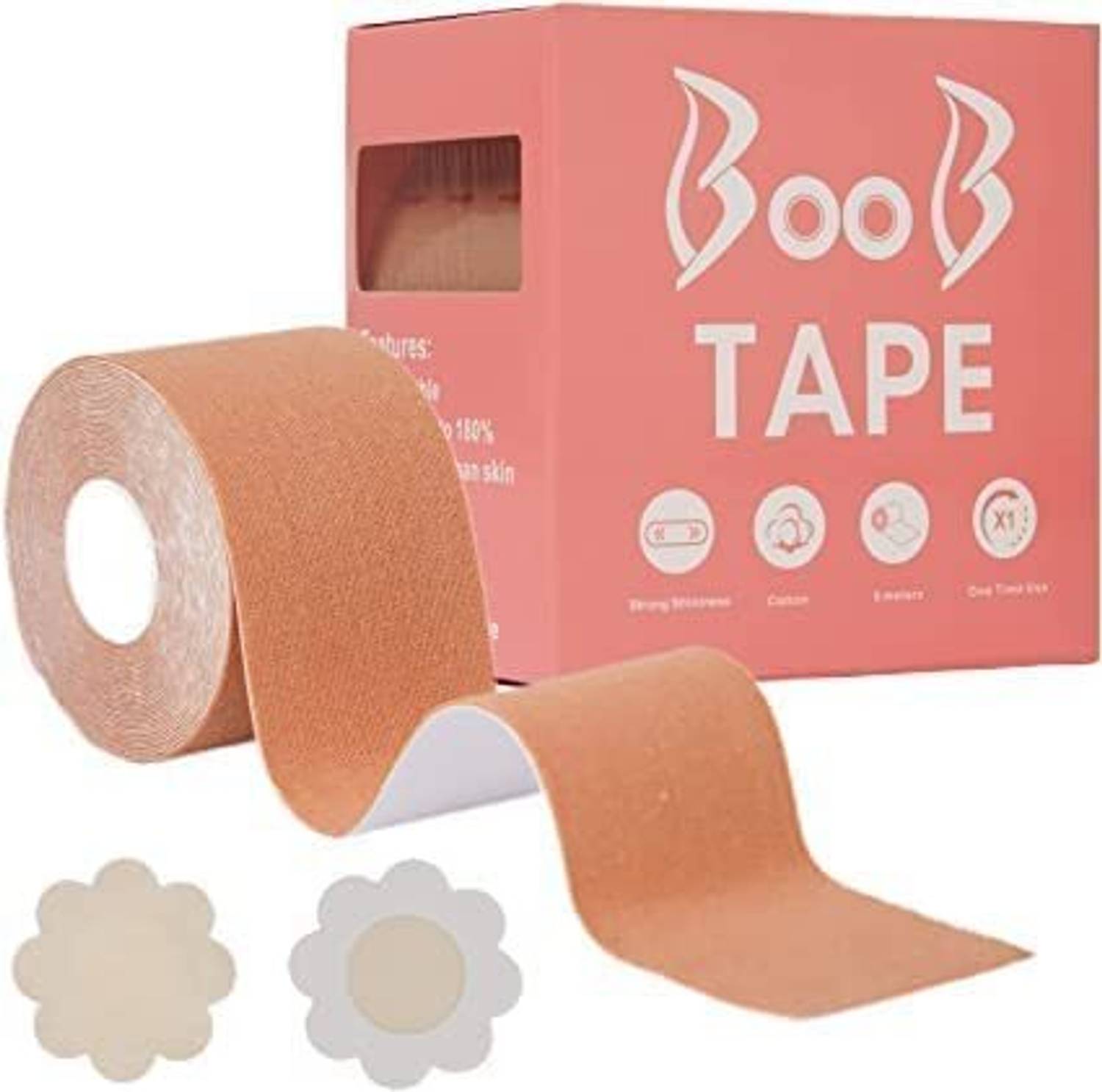 BELIONERA Women Boob Breast Lift Cotton Tape With 10 Nipple Pasties Nursing Breast Pad