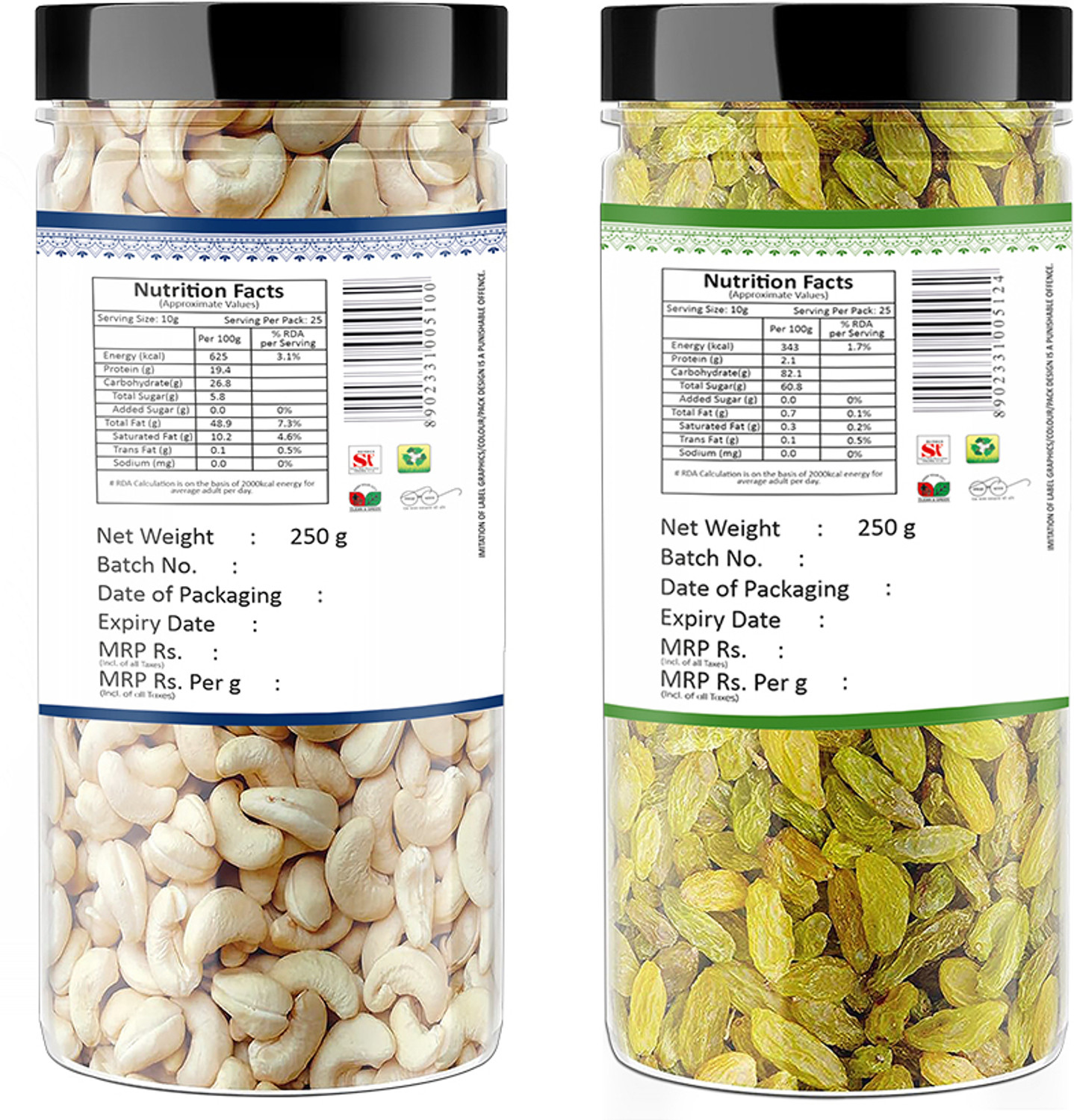 Image of YUM YUM Dry Fruits Combo Offer Kaju Kishmish Combo Pack Cashews Raisins Cashews, Raisins