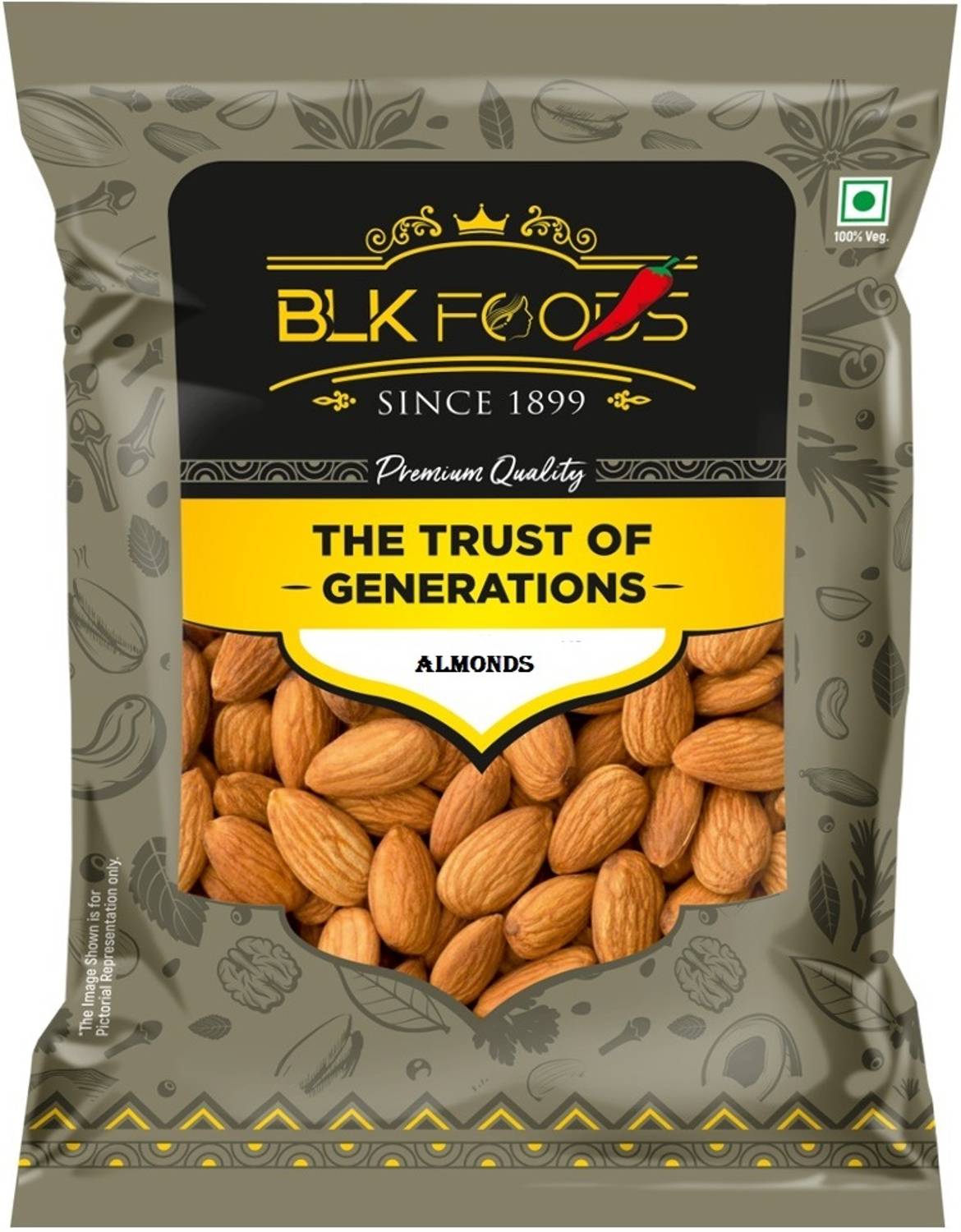 BLK FOODS Independent Badam giri | Dry Fruits | kernels Almonds