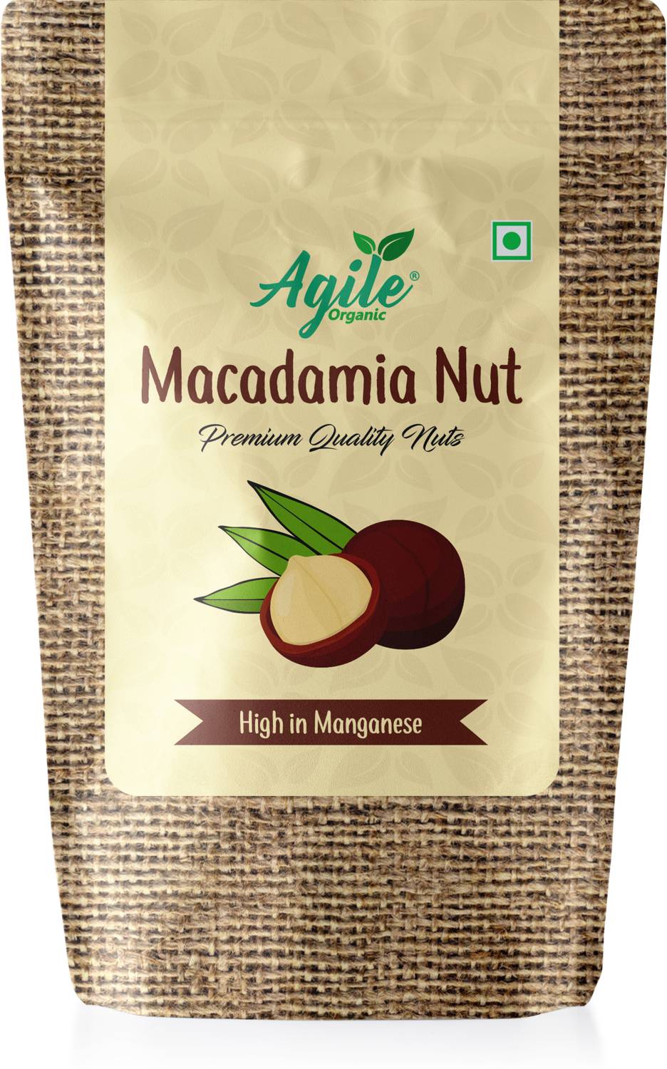 Agile Organic Premium Macadamia Nuts 1kg - Handpicked | Jumbo | Vegan | No additives Macadamia Nuts
