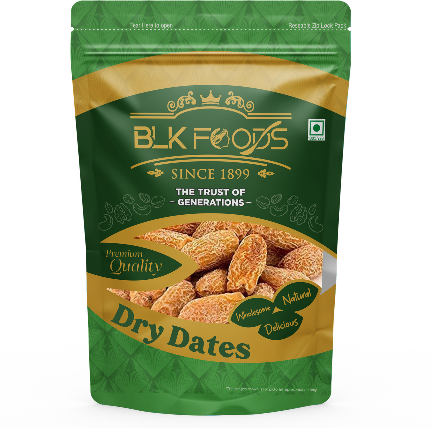 Image of BLK FOODS Select Dates Dry Yellow | Sukha Khajoor (Chuara) 1KG Dates