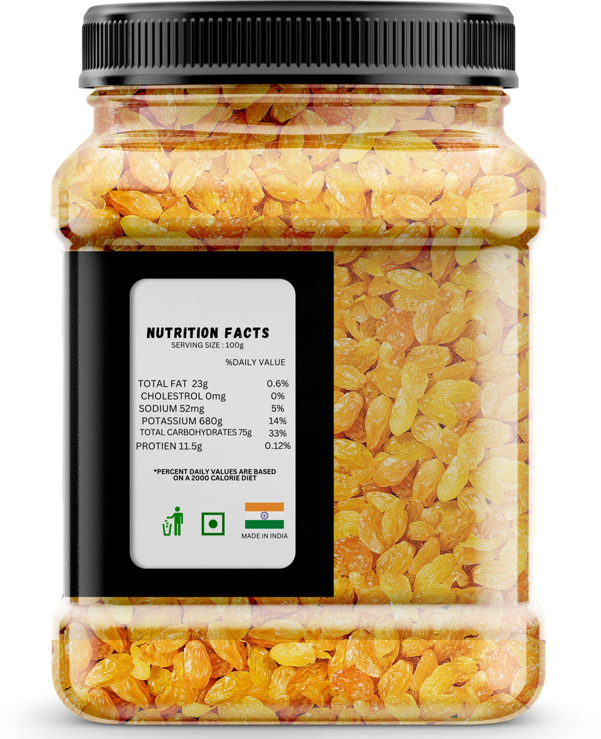 Image of Nutri Hub Premium Seedless Golden Raisins Nutritious Dried Grapes Kishmish 1 KG Raisins