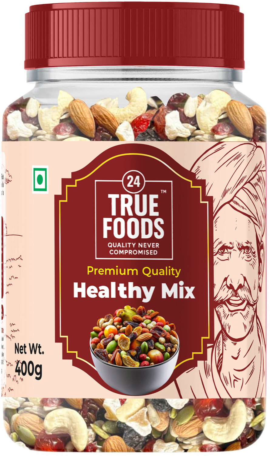 Image of 24 True Foods Healthy Mix Nuts & Seeds Combo | Super Nutritious Food | Dry Fruits Trail Mix | Assorted Nuts (1 x 400 g)