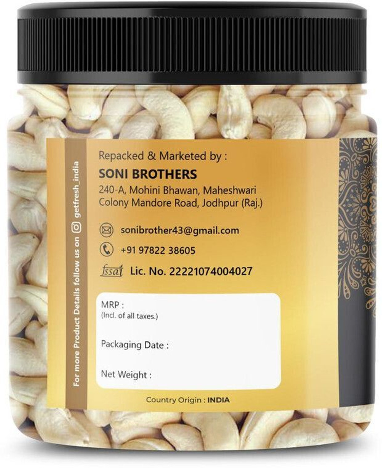 Image of Get Fresh ED 197 Cashews