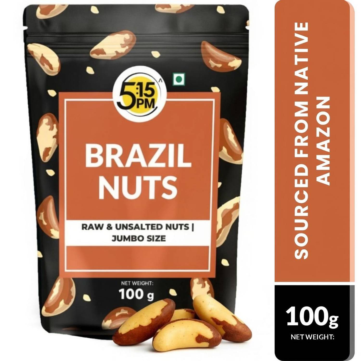 5:15PM Premium Raw & Unsalted Brazil Nuts Jumbo Size | Rich in Selenium Boosts Immunity Brazil Nuts