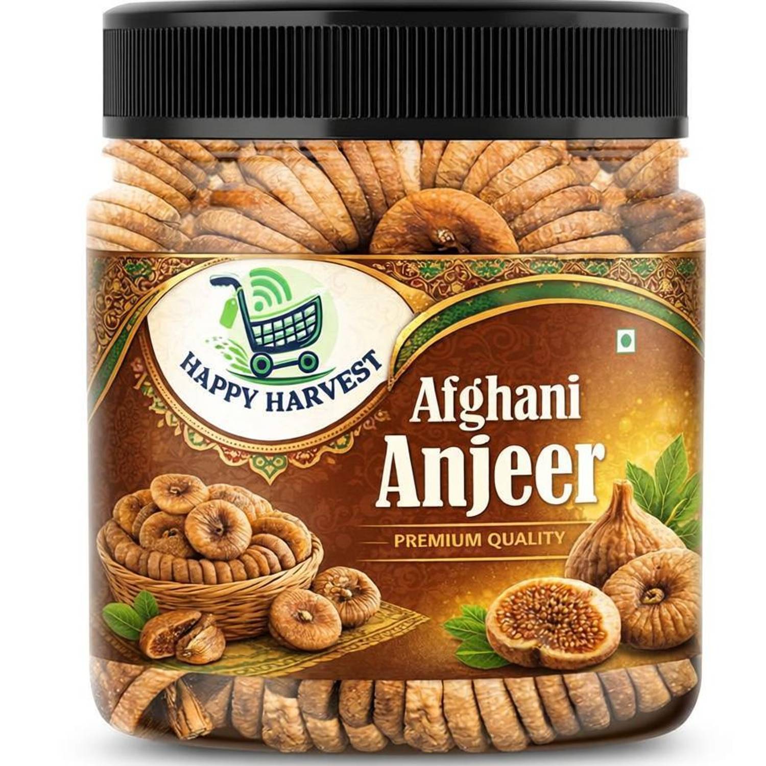 Happy Harvest Afgani Anjeer Dry Fruits || Dried Figs- 1000 gm-JAR Packing Figs
