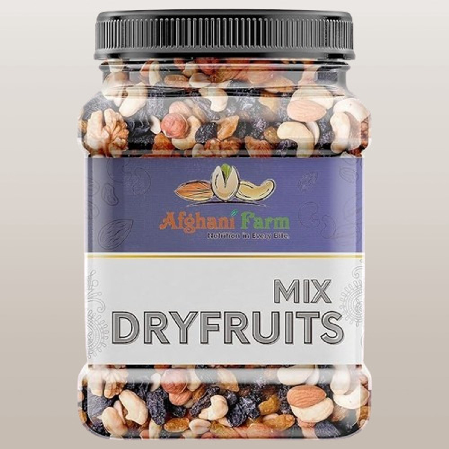 Image of AFGHANI FARM All-Natural Dry Fruit Mix - Perfect On-The-Go Snack Almonds, Apricots, Cashews, Figs, Pistachios, Raisins, Dates, Apricots
