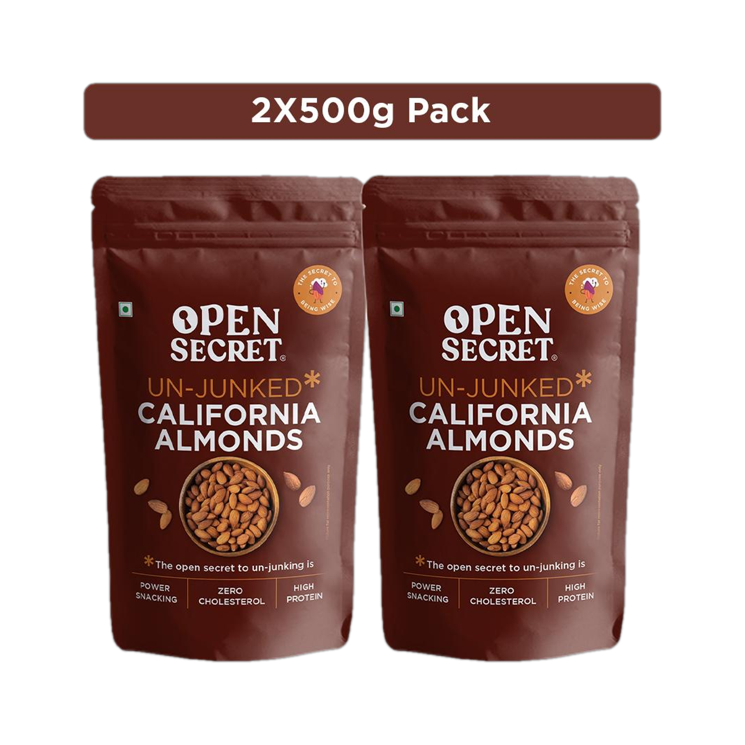 OPEN SECRET Premium California Badam - High Protein Dry Fruit, Fasting Vrat Special Almonds