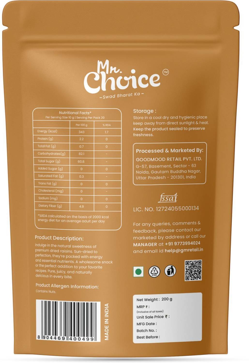 Mr Choice Natural Cashew & Raisin 200g Combo - Image 5