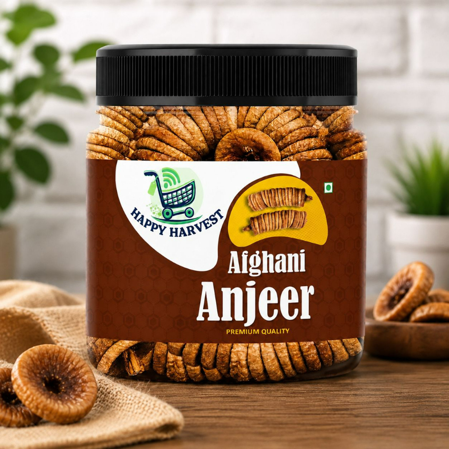 Image of Happy Harvest Afgani Anjeer Dry Fruits || Dried Figs- 1000 gm-JAR Packing Figs Figs