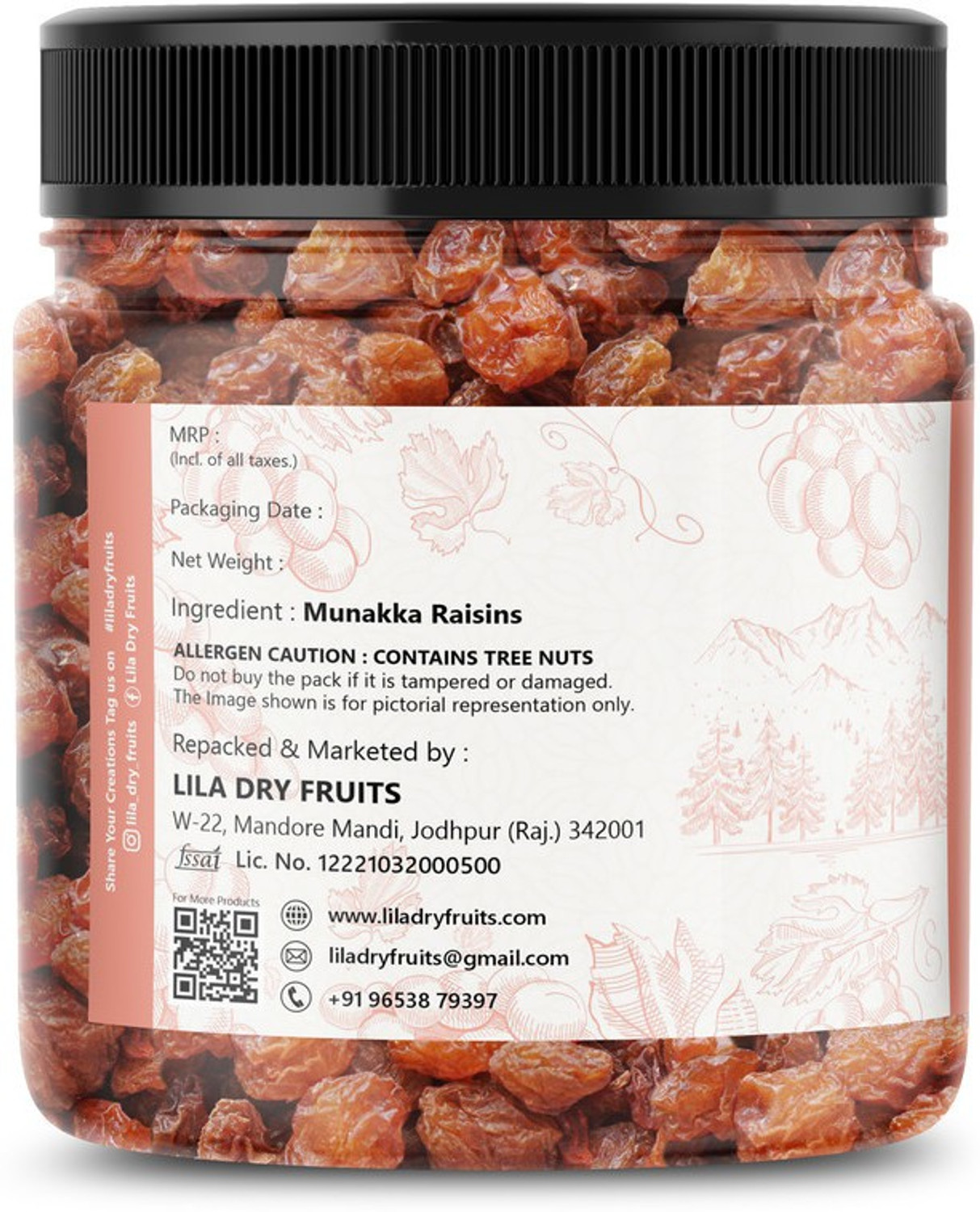 Image of lila dry fruits Premium Dried, Nutritious & Delicious Munakka Raisins| Munkadakh Kishmish Raisins