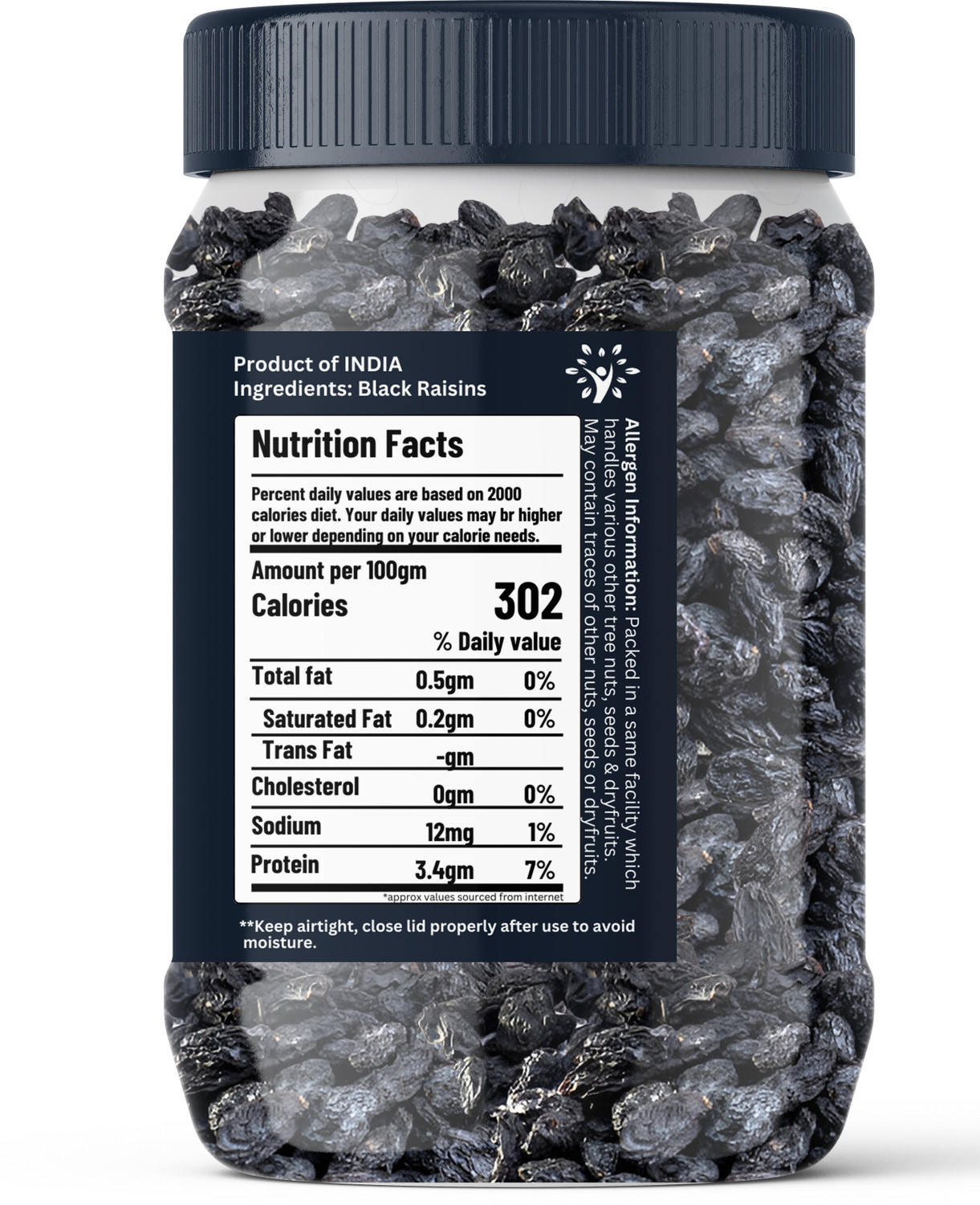 Image of Healthy Wealthy Black Raisins Seedless | Kali Kishmish | Kali Dakh Raisins