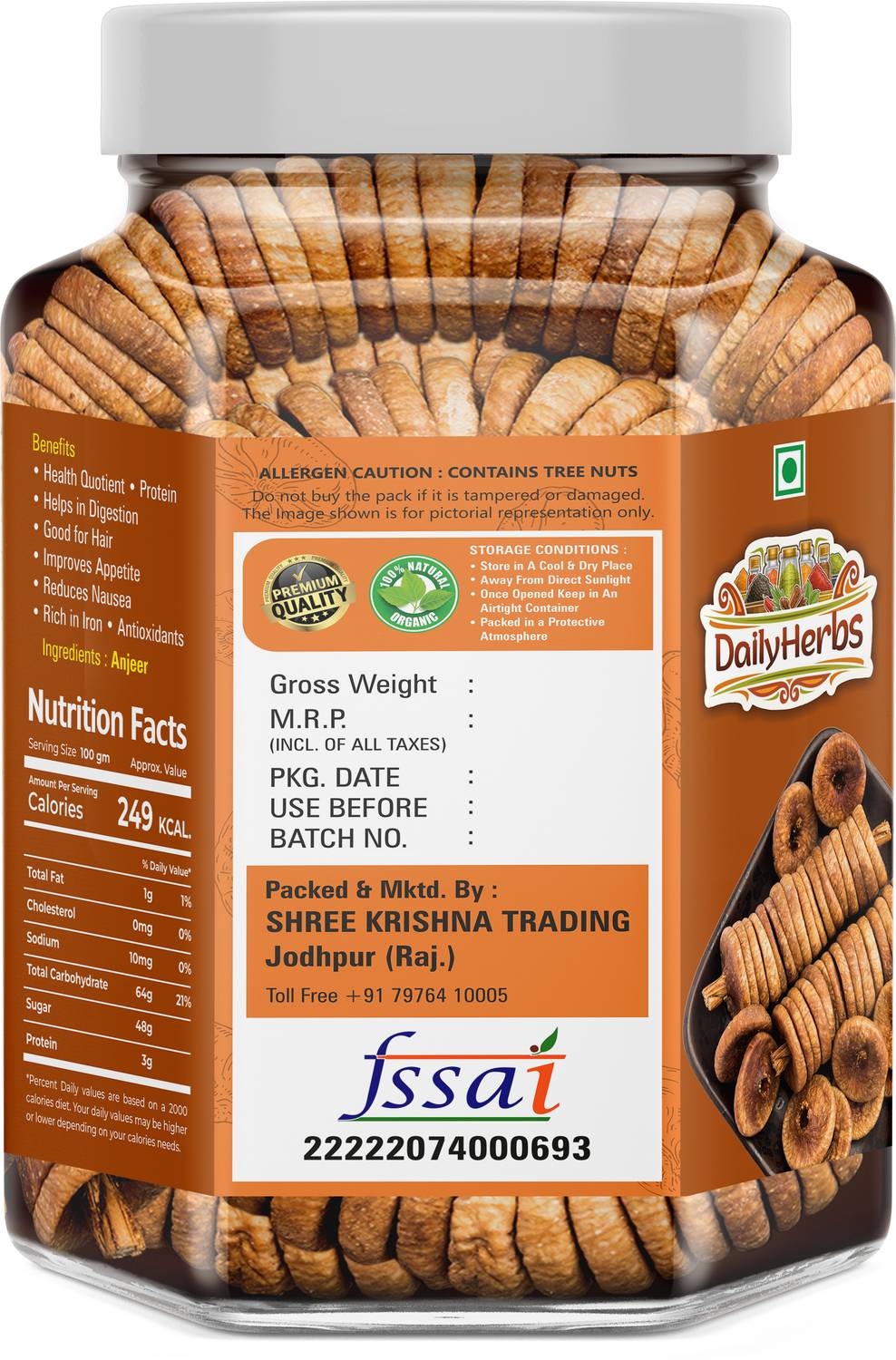 DAILYHERBS Dry Figs 200g - Image 3