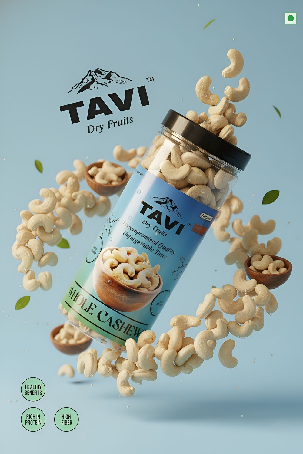 Image of TAVI Premium Whole Cashews 500g | Crunchy Kaju | Handpicked Plain Cashew Nuts | Cashews