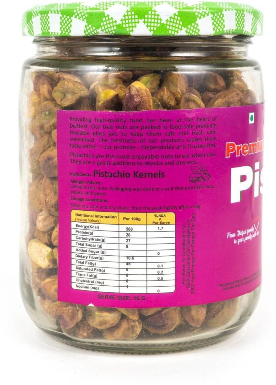 Image of DIETFEST Pistachio Kernels Unsalted | Super Crunchy & Delicious Pistachios