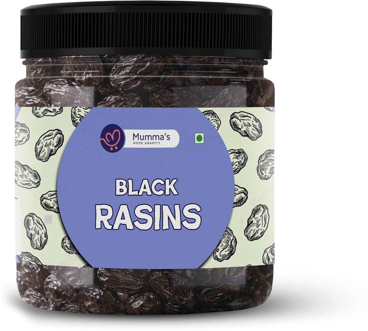 Mumma's home gramity Black Raisins Premium Afghani Seedless Black Raisins (1kg) Raisins