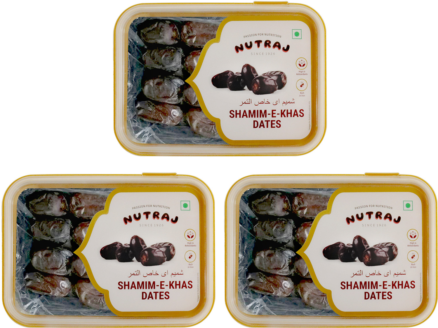 Image of Nutraj Shamim E Khas Dates 1.2 Kg (400g x 3),Shamim Khajoor Dry Fruits Dates